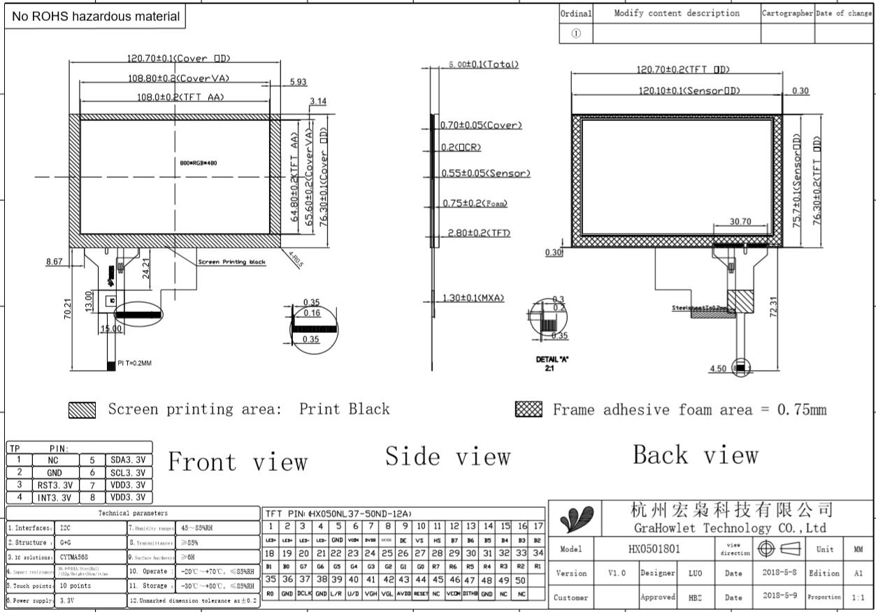 5 inch industrial panel pc touch screen