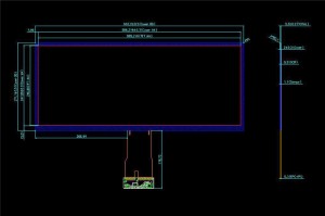 usb 25 inch capacitive touch panel with ILI2312 controller IC