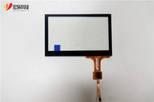 G+G structure 4.3″ projected capacitive touch panel with cytma568 ic